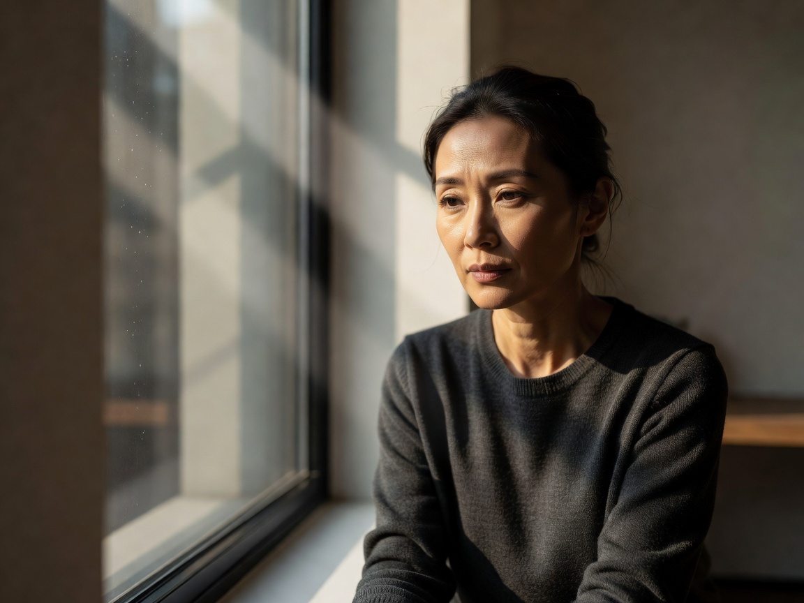 Portrait near a large window with directional natural daylight